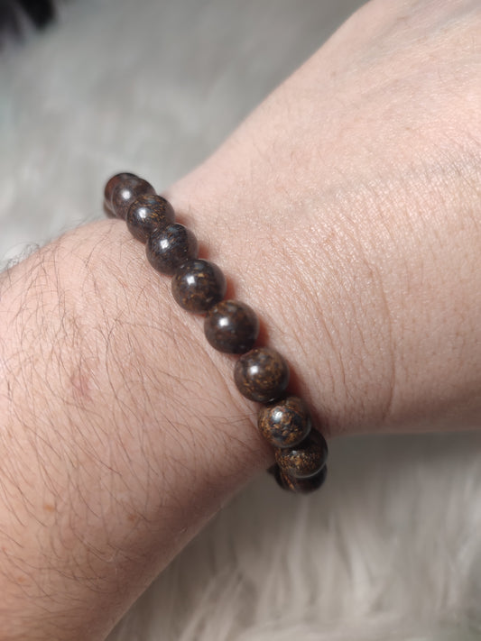 Pulsera elástica bola broncita 8 mm