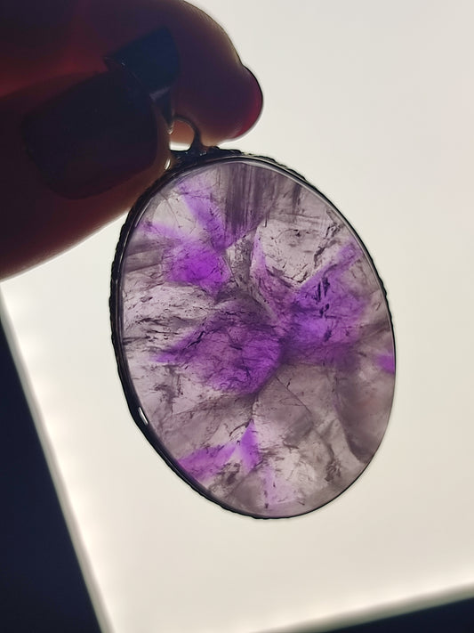 Colgante baño de plata con amatista n° 24