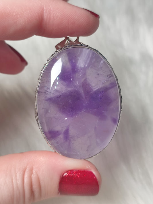 Colgante baño de plata con amatista n° 24
