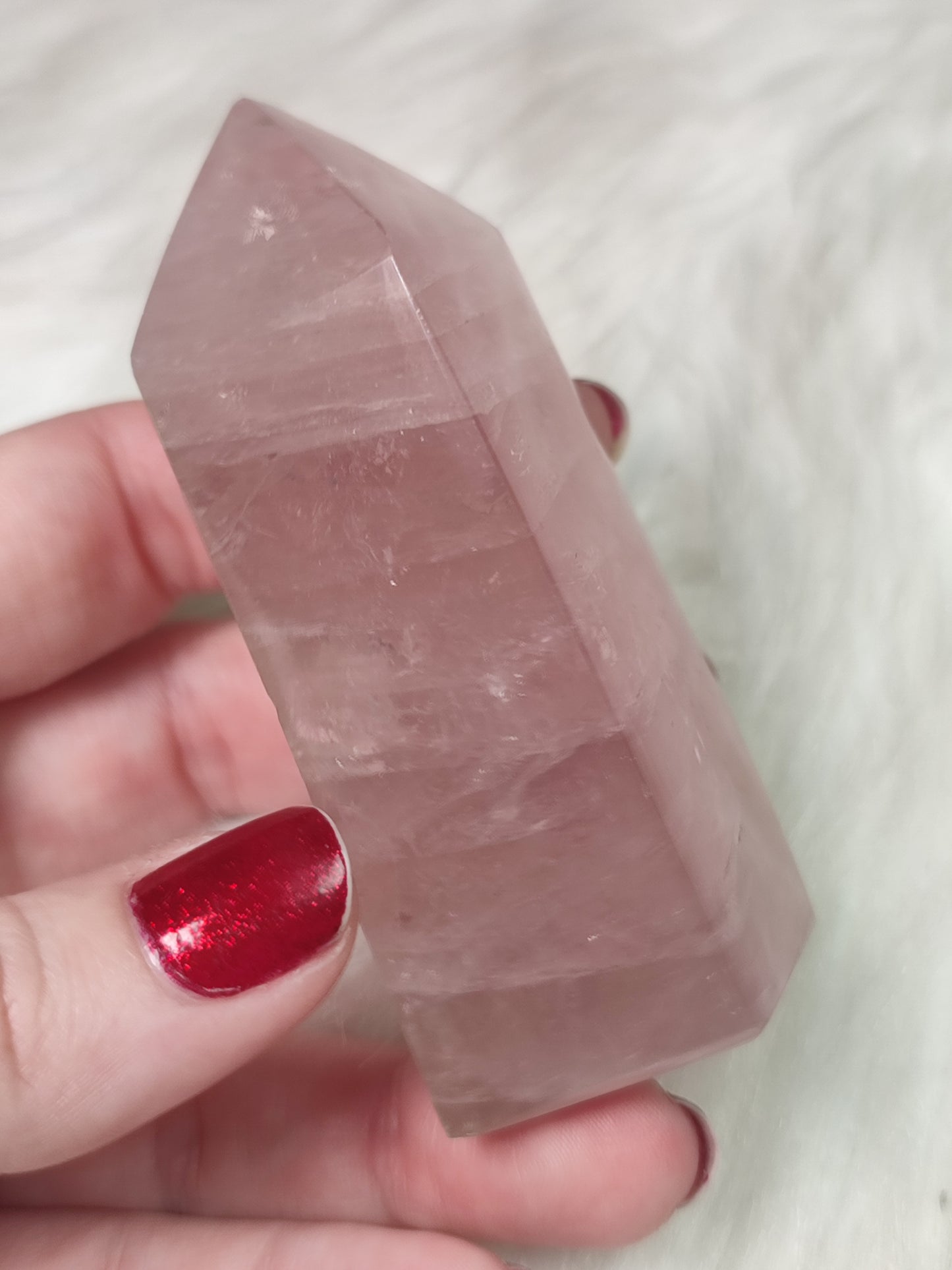 Punta cuarzo rosa Madagascar - 134 gr