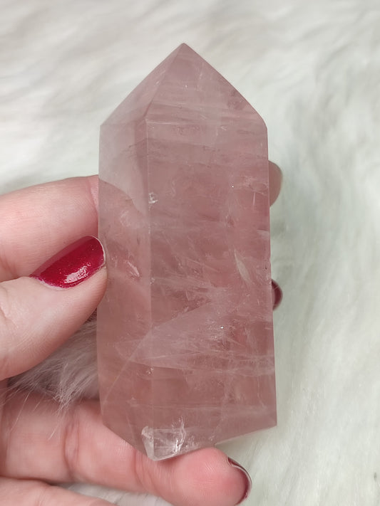 Punta cuarzo rosa Madagascar - 134 gr