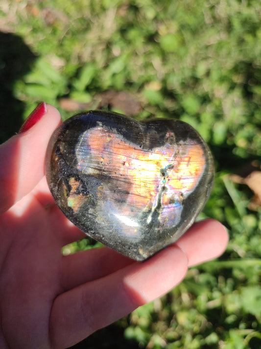 Corazón Labradorita multicolor 111 gramos - VIDEO