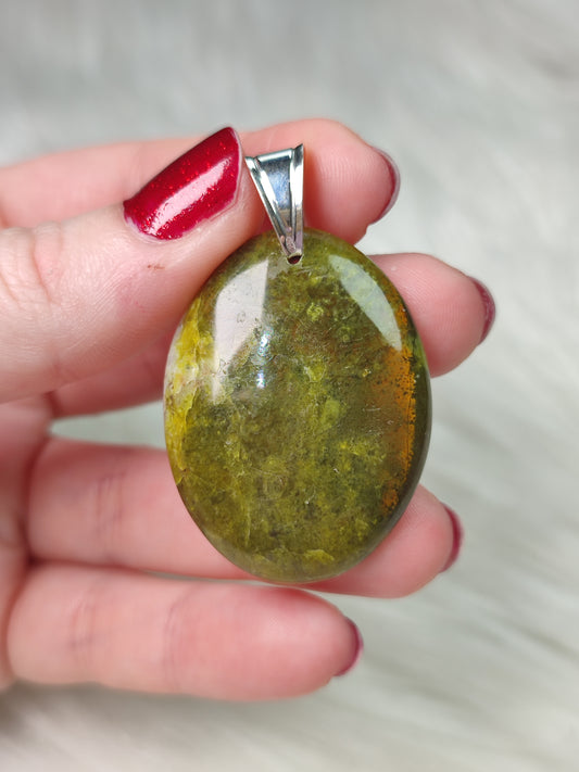 Colgante plata 925 - ópalo verde n°50