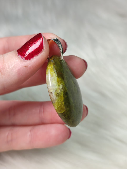 Colgante plata 925 - ópalo verde n°50