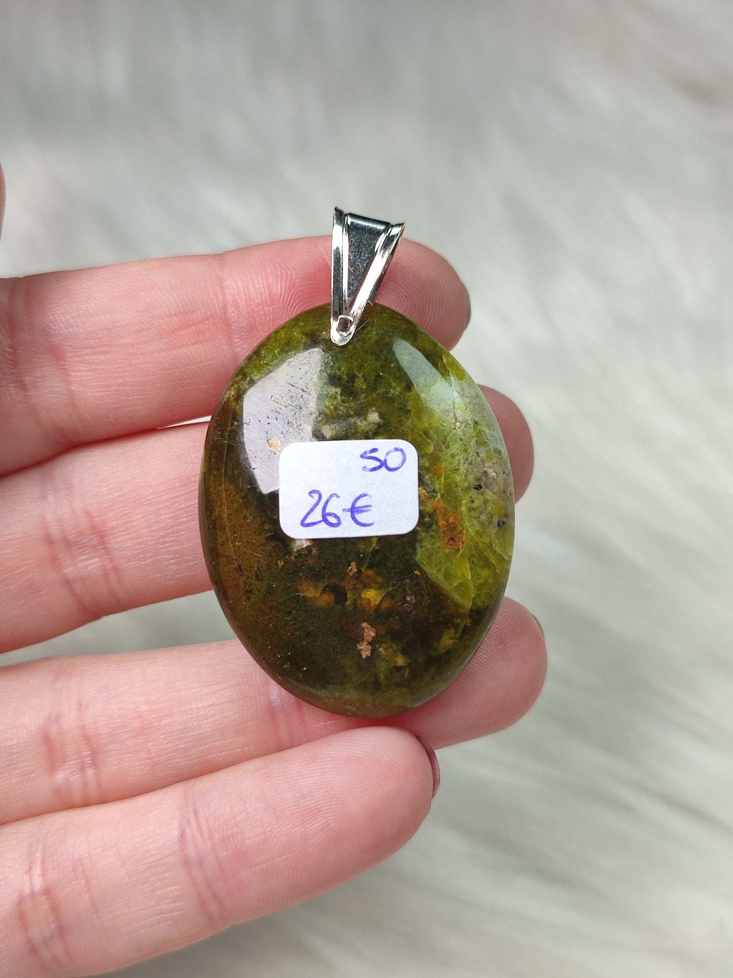 Colgante plata 925 - ópalo verde n°50