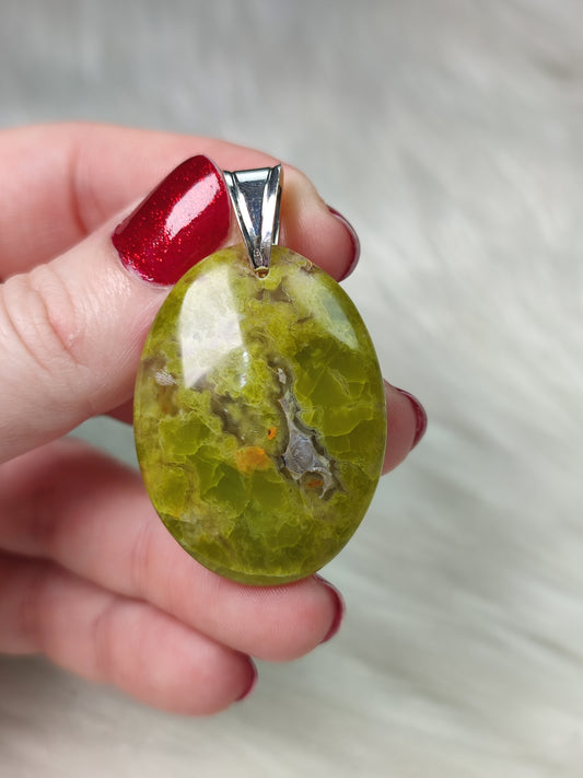 Colgante plata 925 - ópalo verde n°85