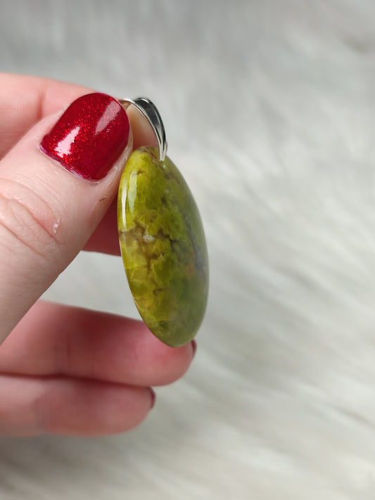 Colgante plata 925 - ópalo verde n°85