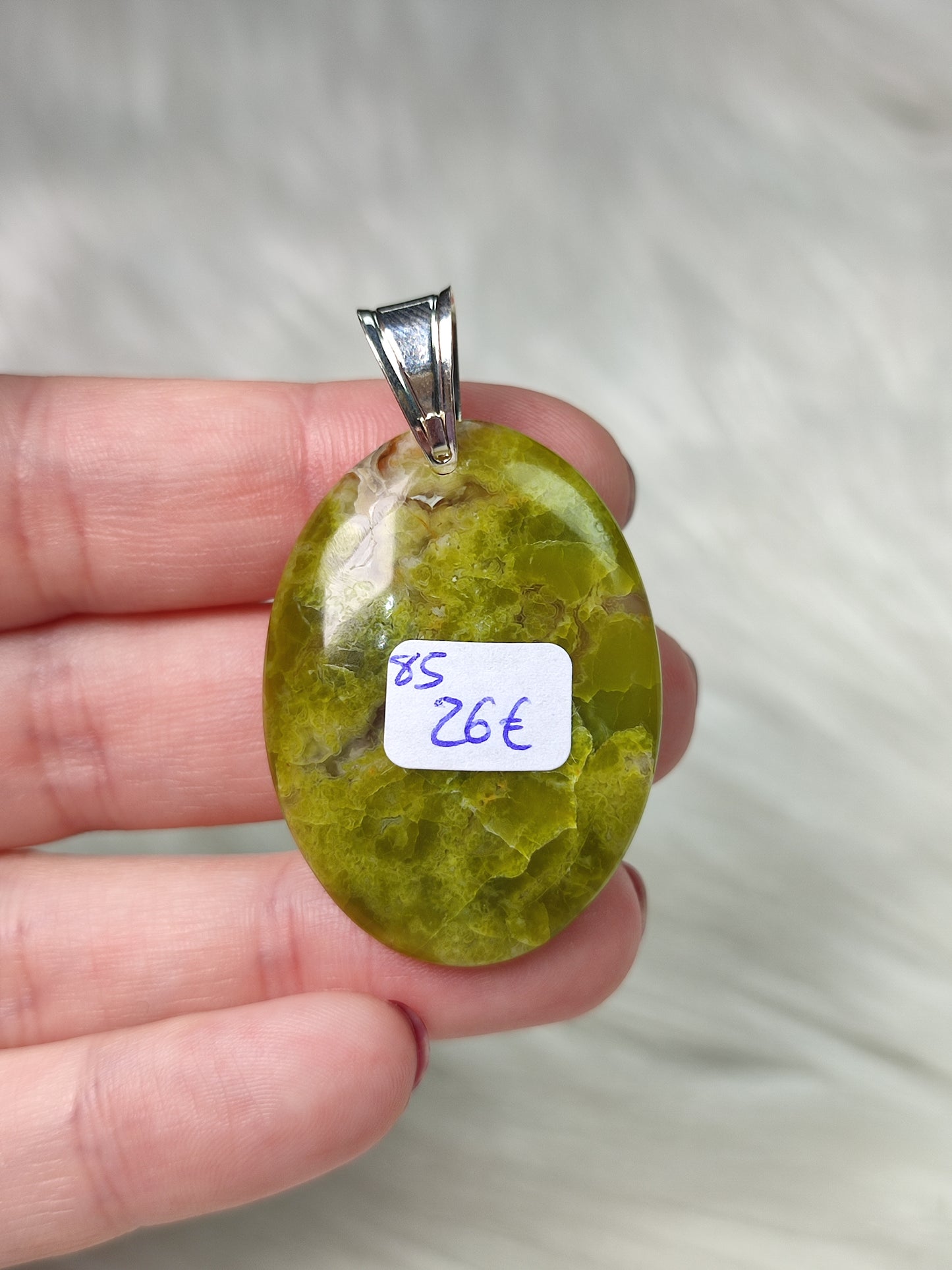 Colgante plata 925 - ópalo verde n°85