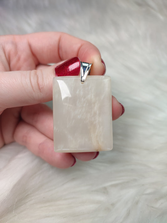 Colgante plata 925 - piedra luna crema n°69