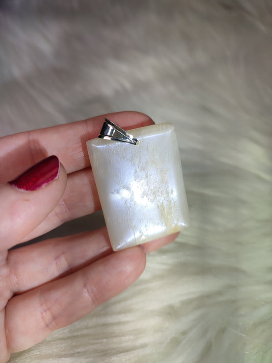 Colgante plata 925 - piedra luna crema n°69