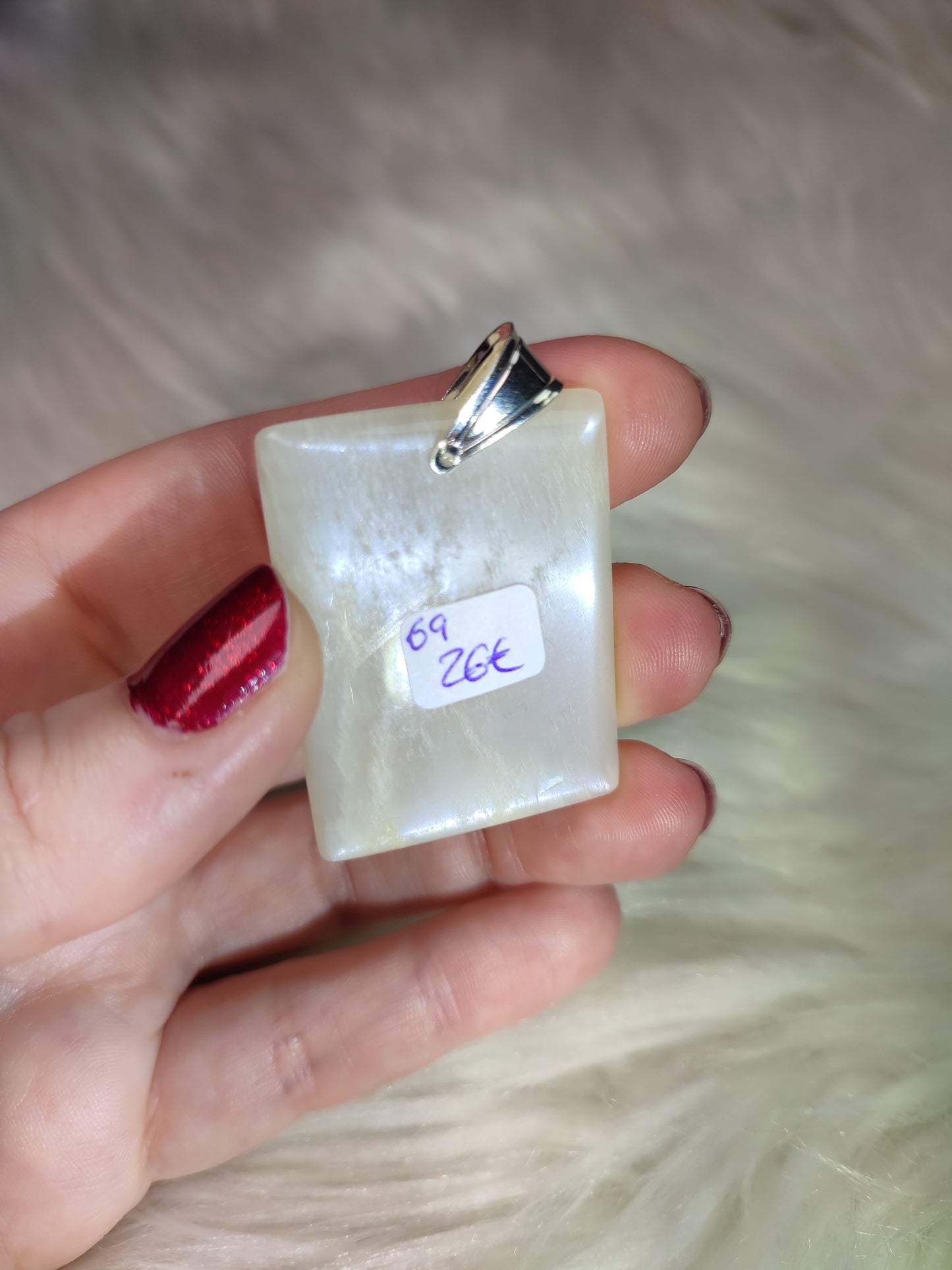 Colgante plata 925 - piedra luna crema n°69