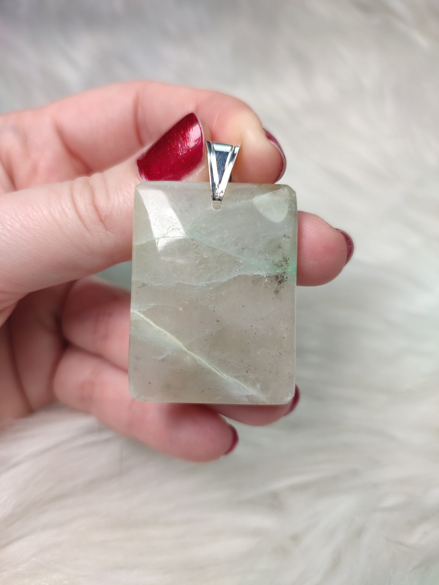 Colgante plata 925 - piedra luna verde n°71