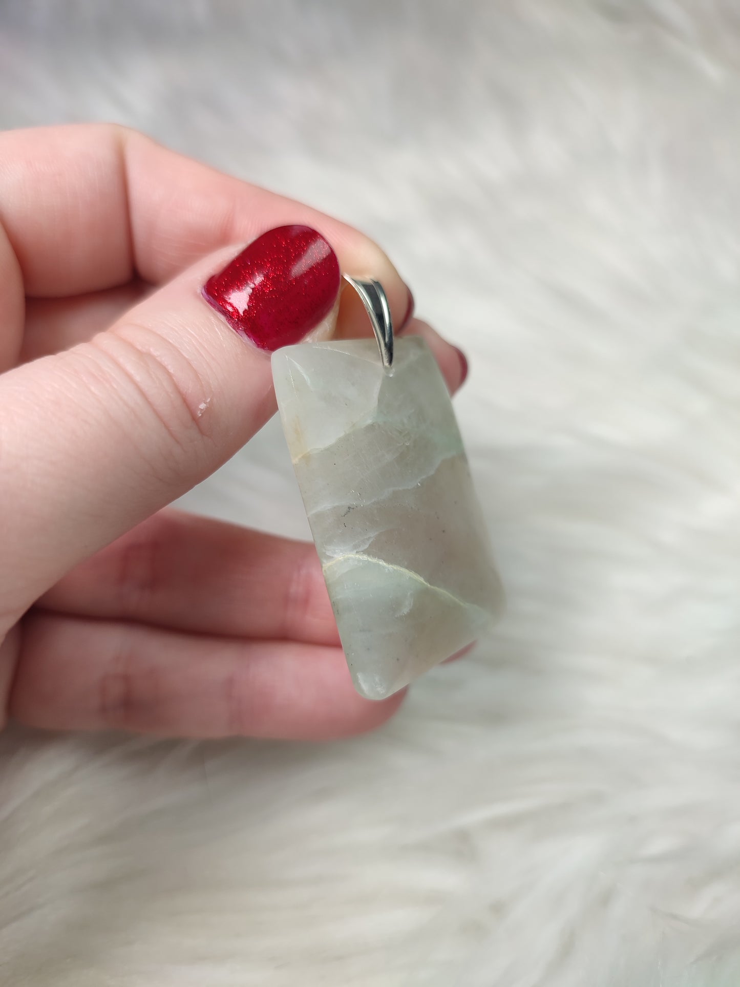 Colgante plata 925 - piedra luna verde n°71