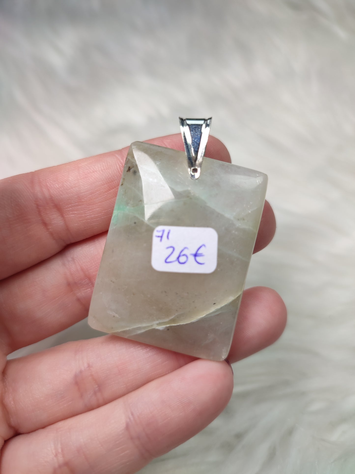 Colgante plata 925 - piedra luna verde n°71