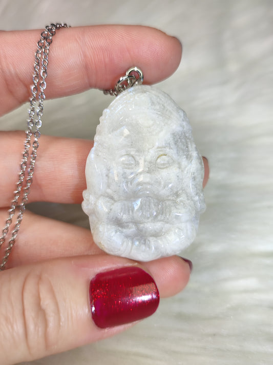 Colgante ganesha en acero con piedra luna n° 14