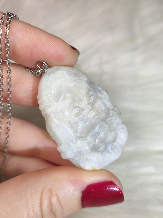 Colgante ganesha en acero con piedra luna n° 14