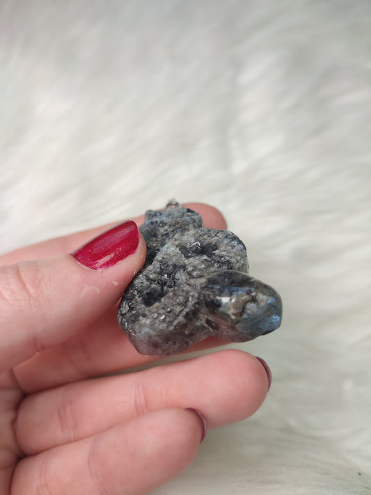 Colgante serpiente en acero con larvikita n° 164