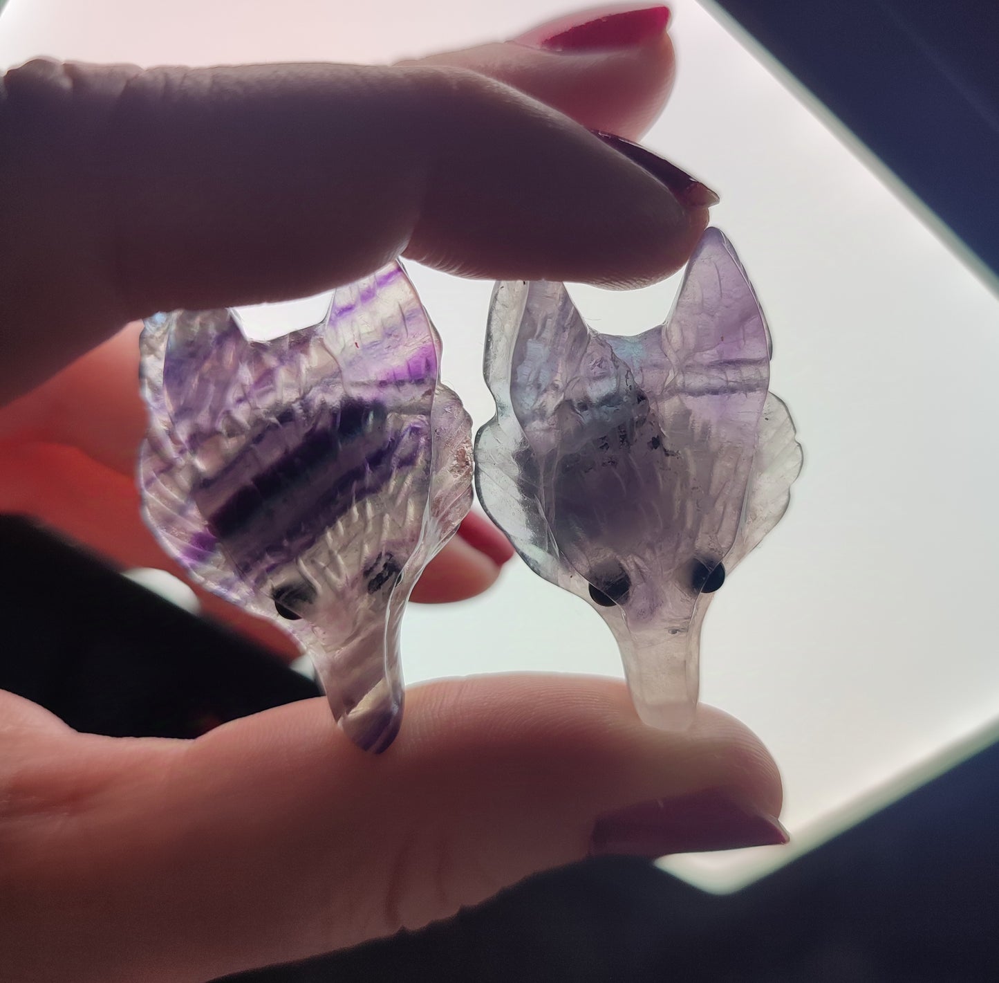 Colgante lobo - Kitsune en fluorita