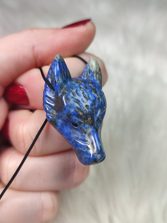 Colgante lobo - Kitsune en lapislázuli