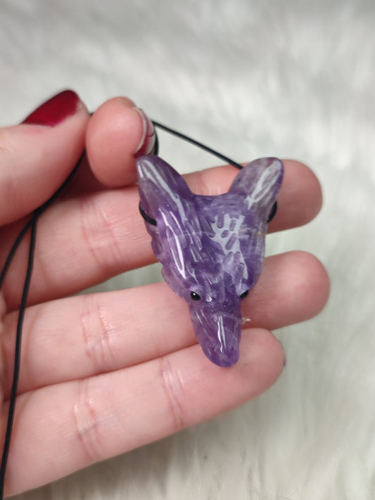 Colgante lobo - Kitsune en amatista