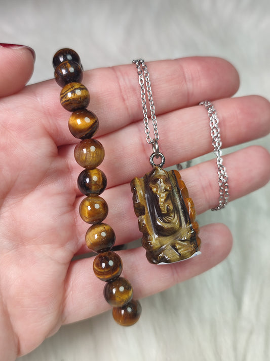 Conjunto ojo de tigre Ganesha