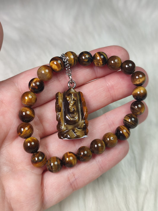 Conjunto ojo de tigre Ganesha