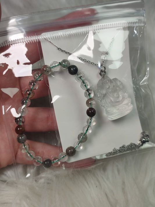 Conjunto cuarzo jardín Ganesha