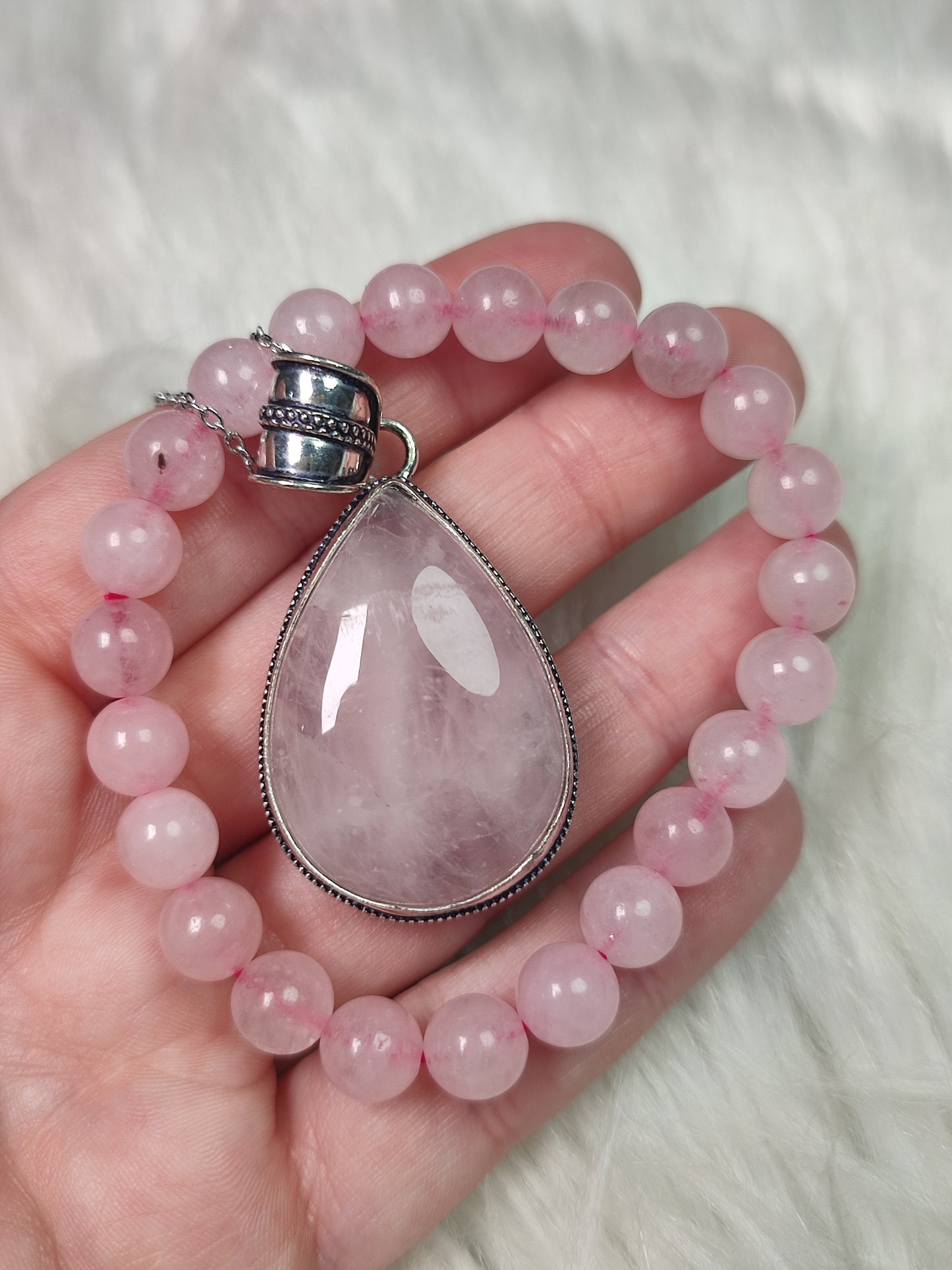 Conjunto baño plata cuarzo rosa n° 13