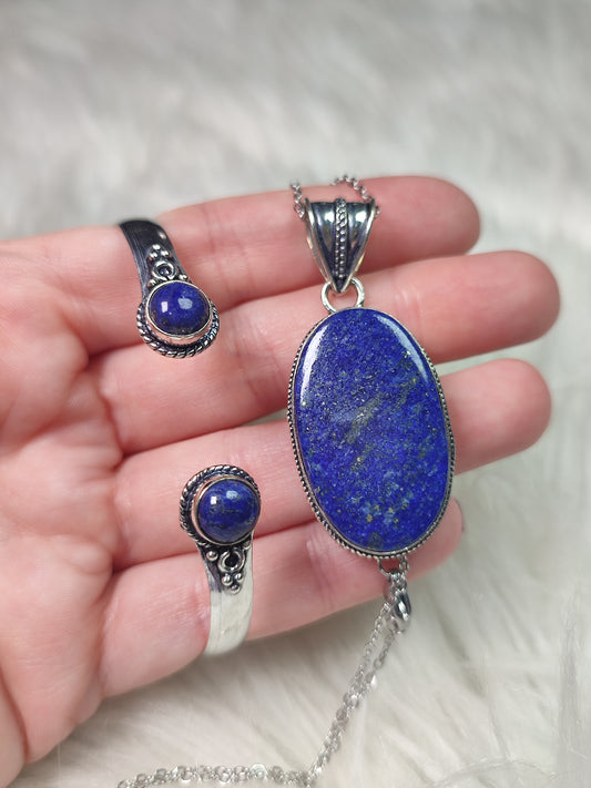 Conjunto baño plata lapislázuli n° 22