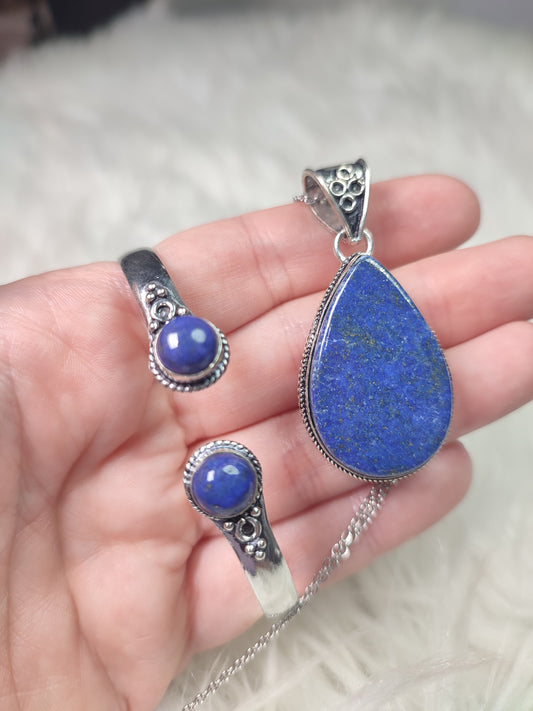 Conjunto baño plata lapislázuli n° 23