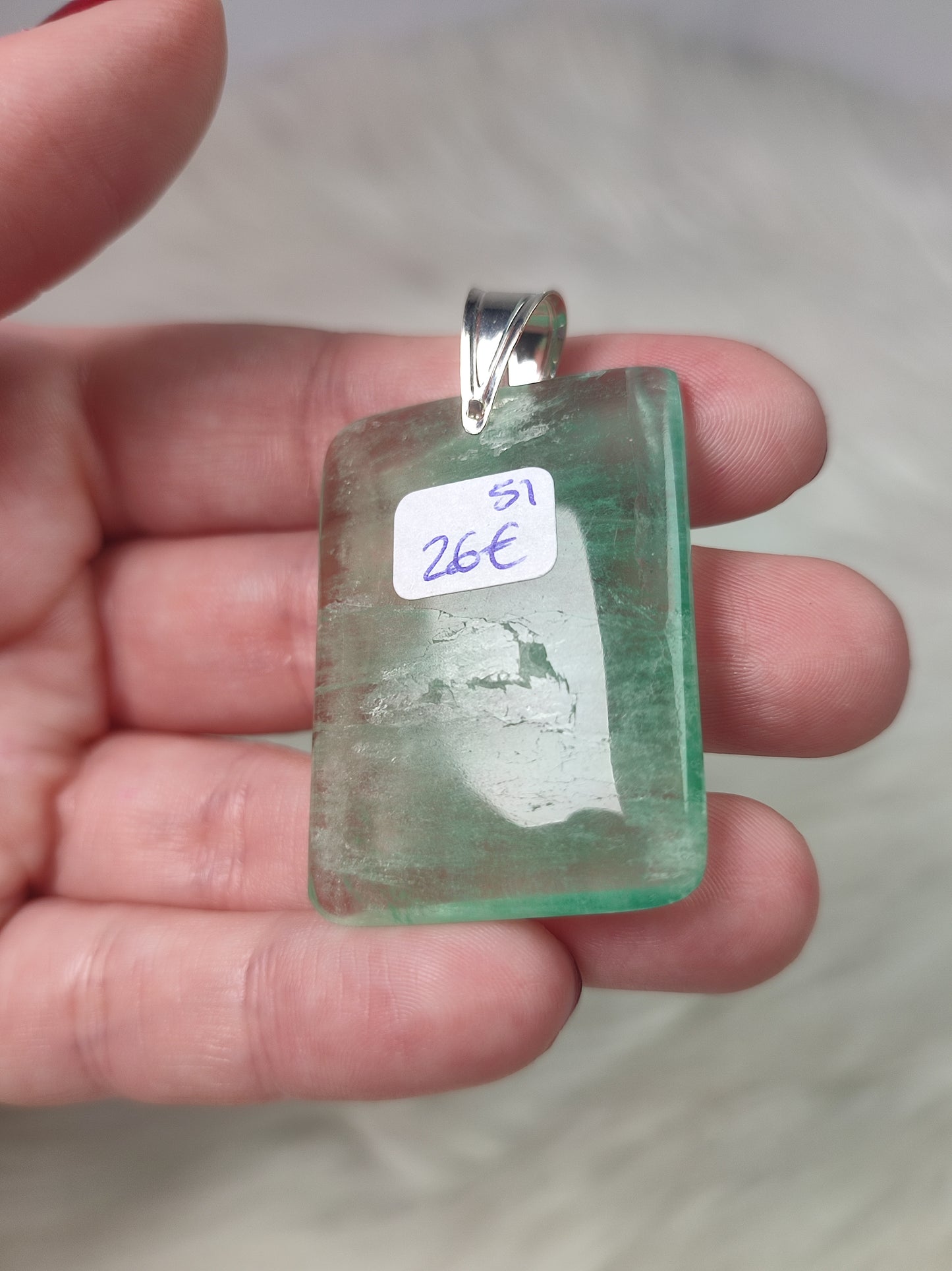Colgante plata 925 con fluorita verde n° 51