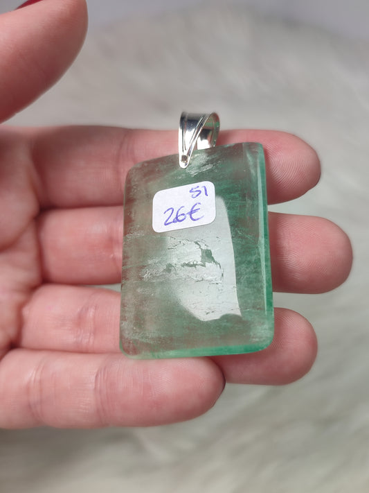 Colgante plata 925 con fluorita verde n° 51