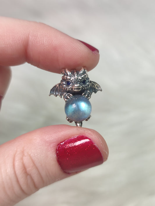 Colgante plata de ley 925 con labradorita - Dragón bebé 112
