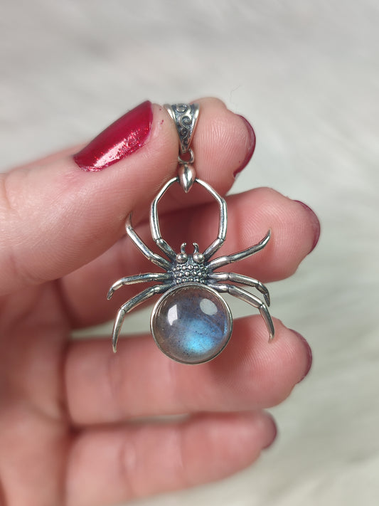 Colgante plata de ley 925 con labradorita - araña 158