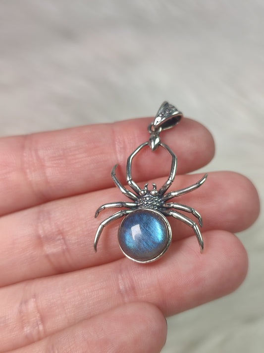Colgante plata de ley 925 con labradorita - araña 158