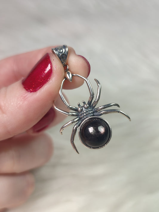 Colgante plata de ley 925 con hiperstena - araña 145