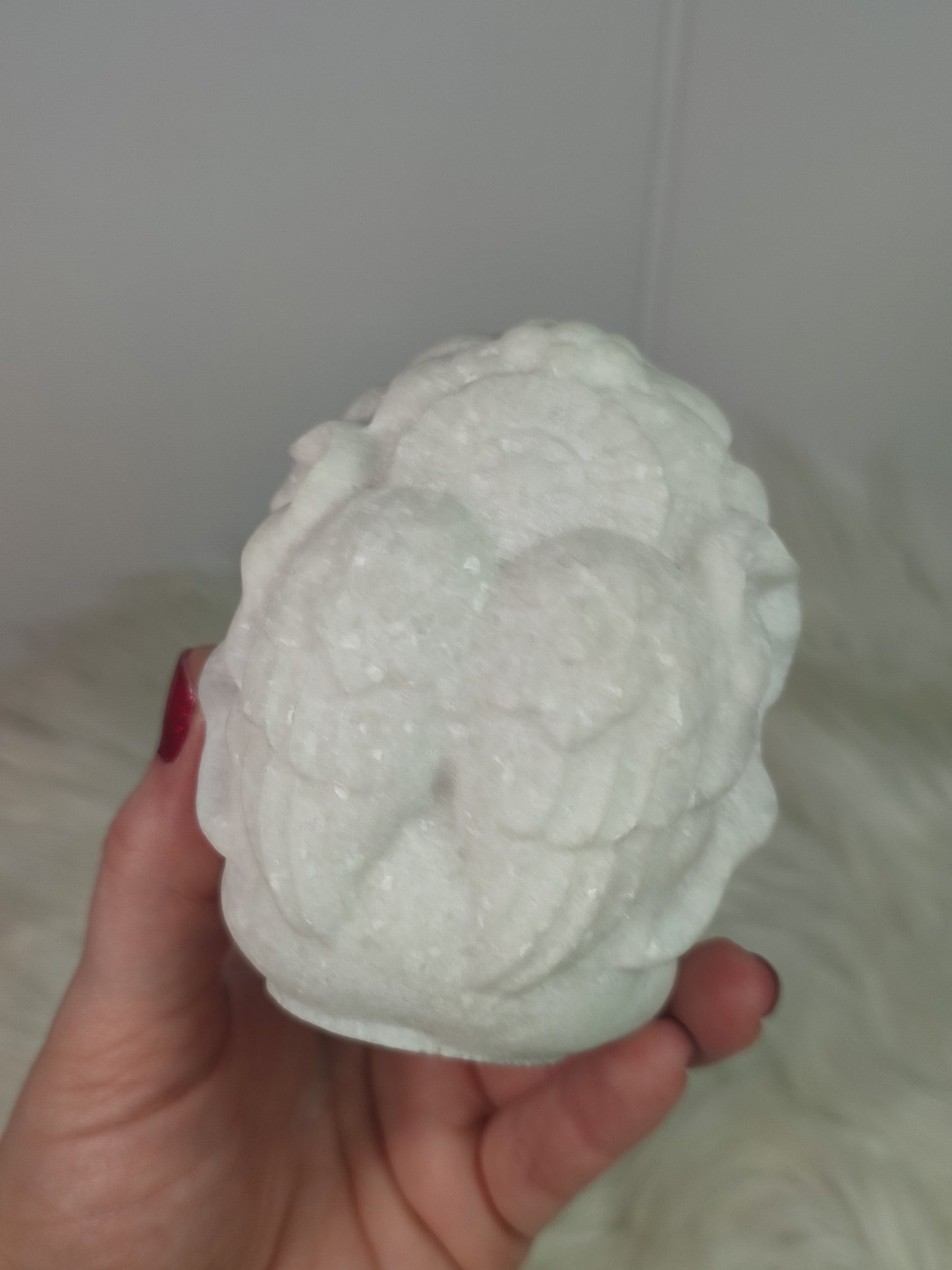 Ganesha tallada en jade blanco 747 gramos