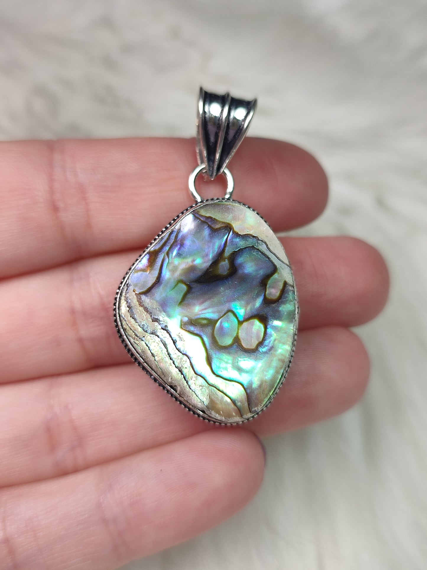 Colgante baño de plata con abulón n° 1