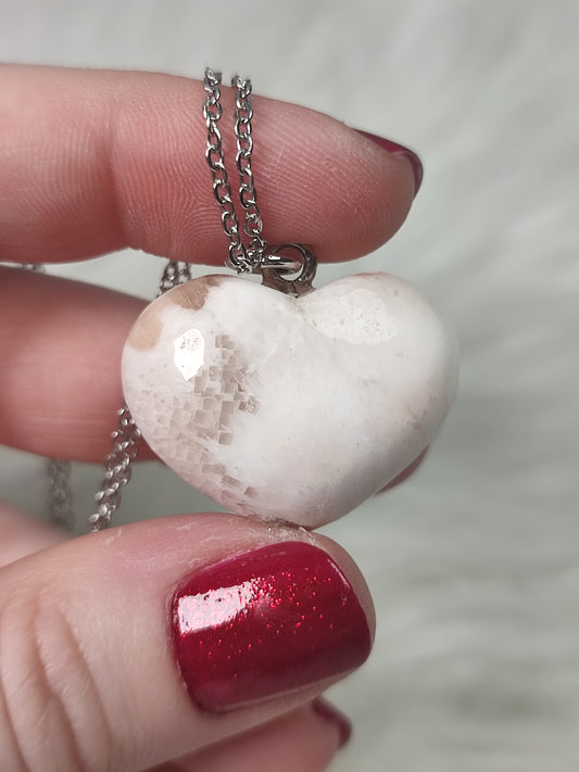 Colgante acero con corazón escolecita n° 30