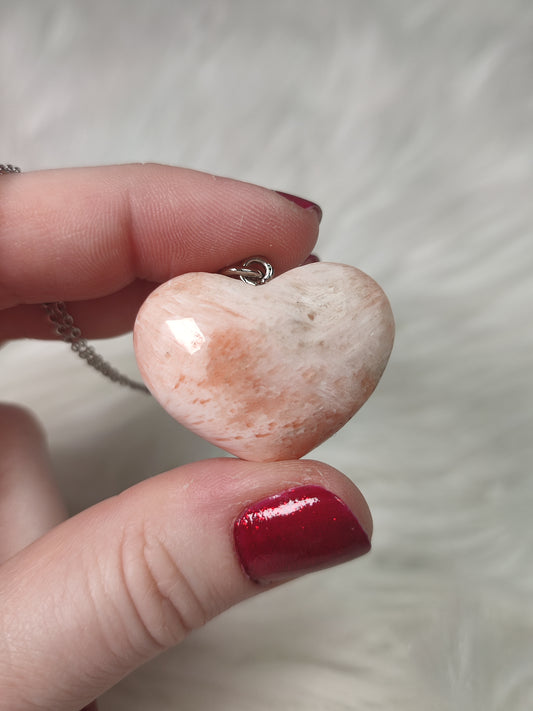 Colgante acero con corazón escolecita n° 28