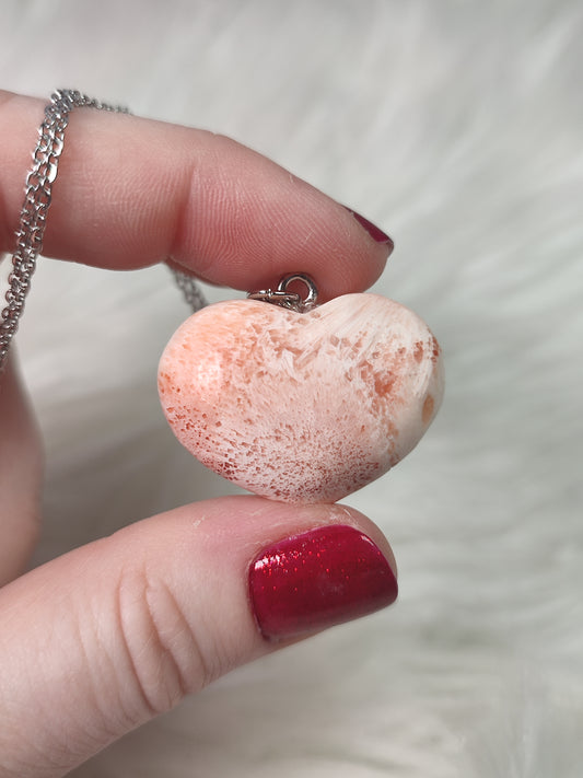 Colgante acero con corazón escolecita n° 31