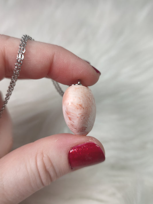 Colgante acero con corazón escolecita n° 31