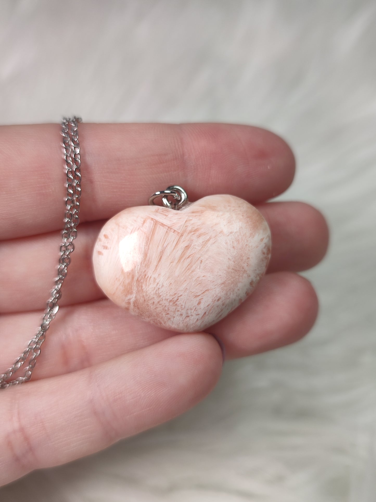 Colgante acero con corazón escolecita n° 31