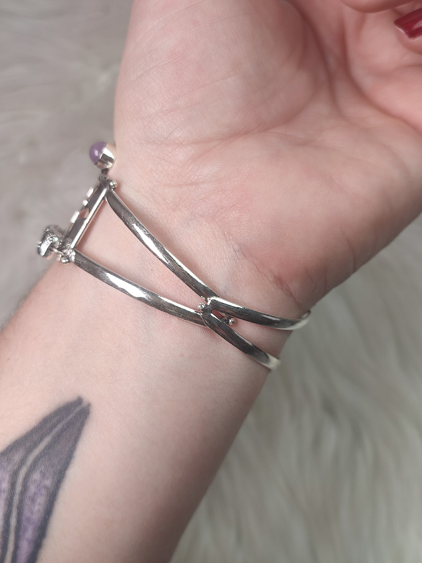 Brazalete baño de plata con amatista - Buda