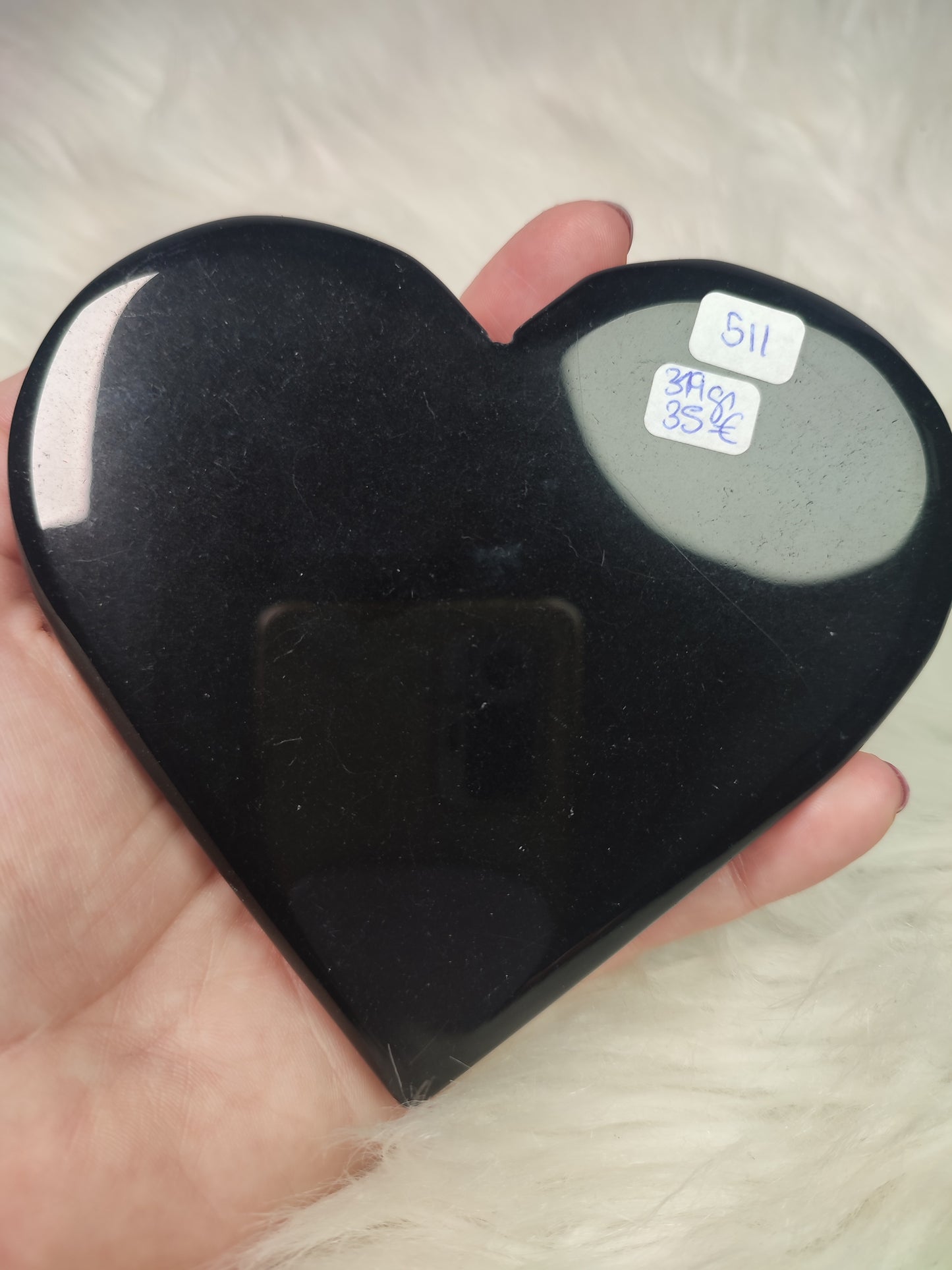 Corazón Obsidiana negra con diseño brujil n° 511