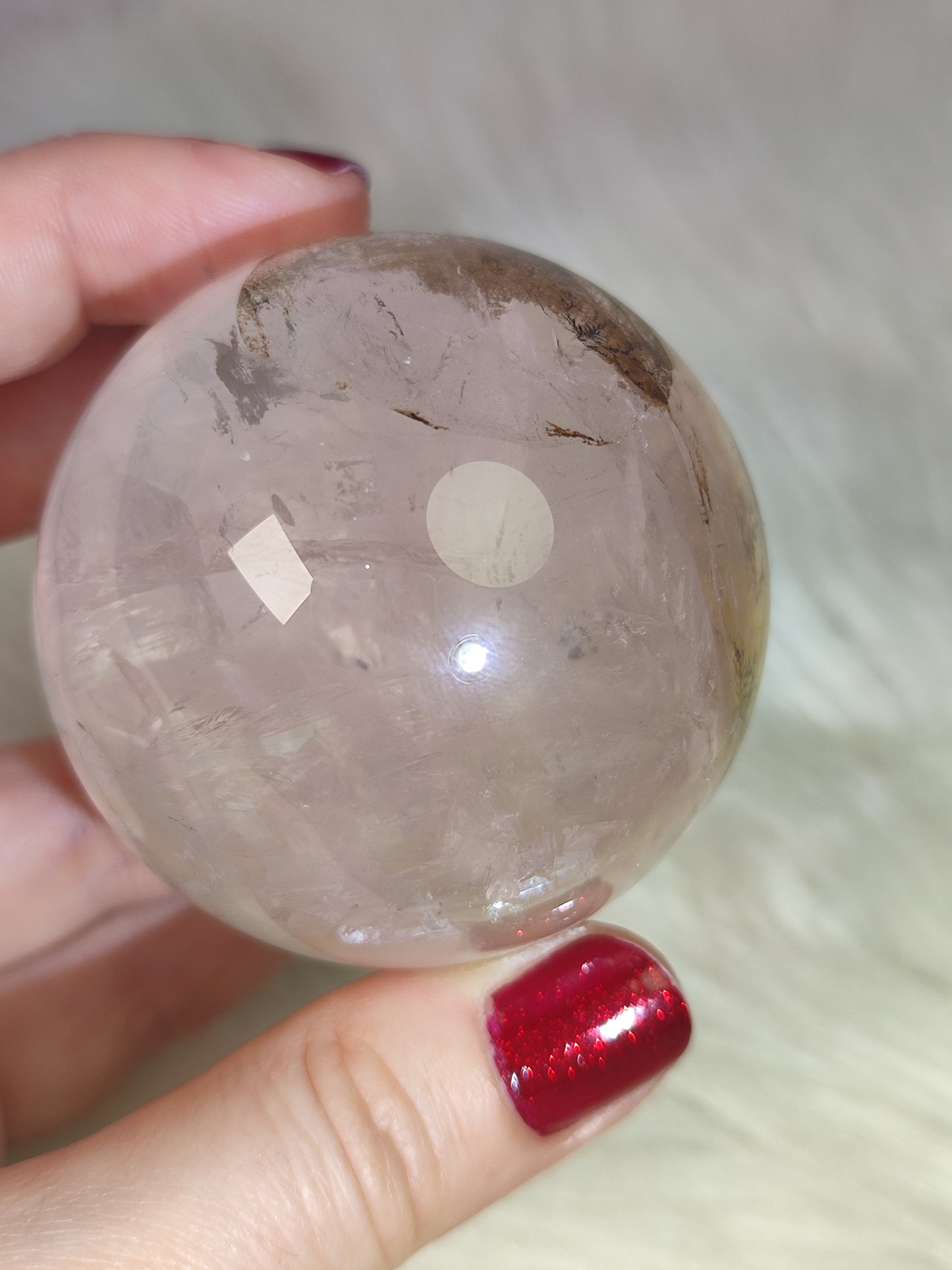 Esfera cuarzo Star con dendrita y arcoiris 275 gramos - VIDEO