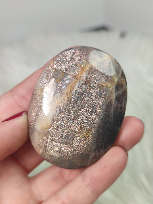 Rodado piedra luna negra latticce alta calidad - VIDEO