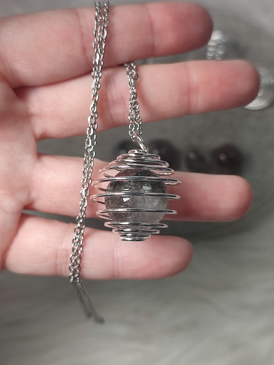 Colgante jaula con esfera cuarzo jardín - ver video