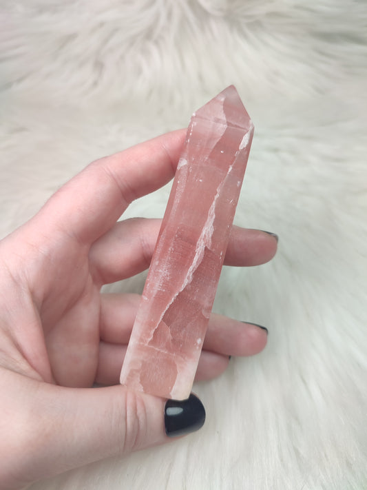 Punta calcita rosa o calcita fresa 136 gramos - 261