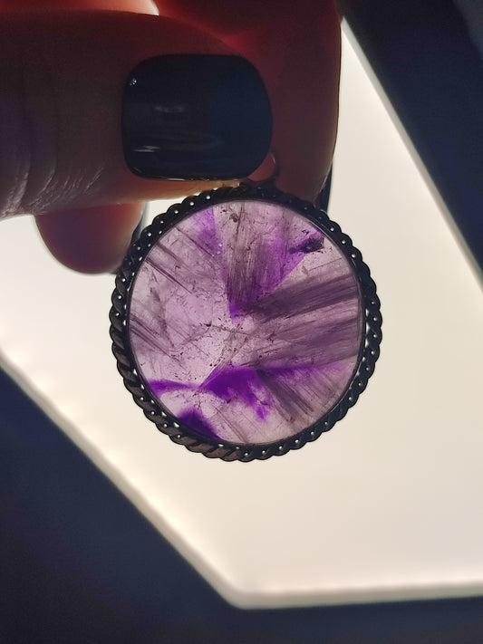 Colgante baño de plata con amatista - n° A1